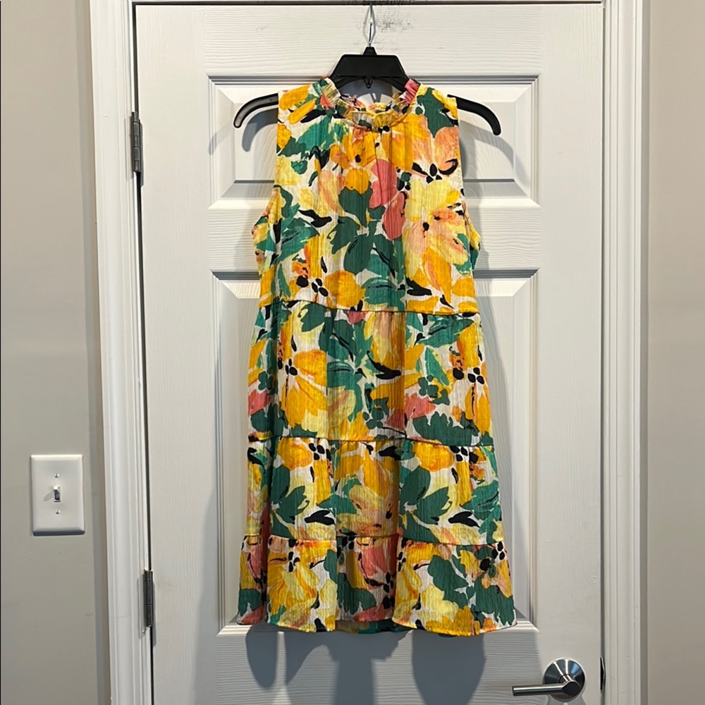 LOFT Yellow Green Halter Sundress for Weddings